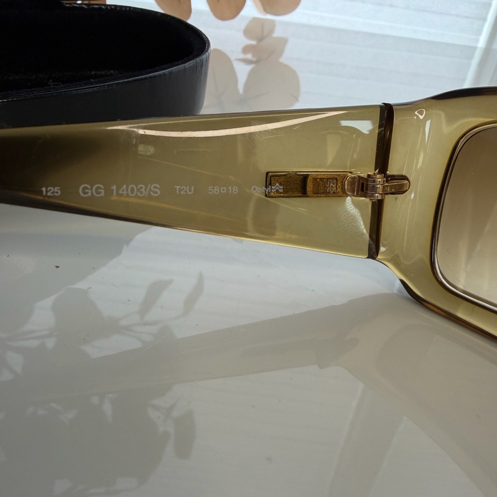 Vintage Gucci Translucent Olive Green Brown Sunglasses EUC - Picture 7 of 8